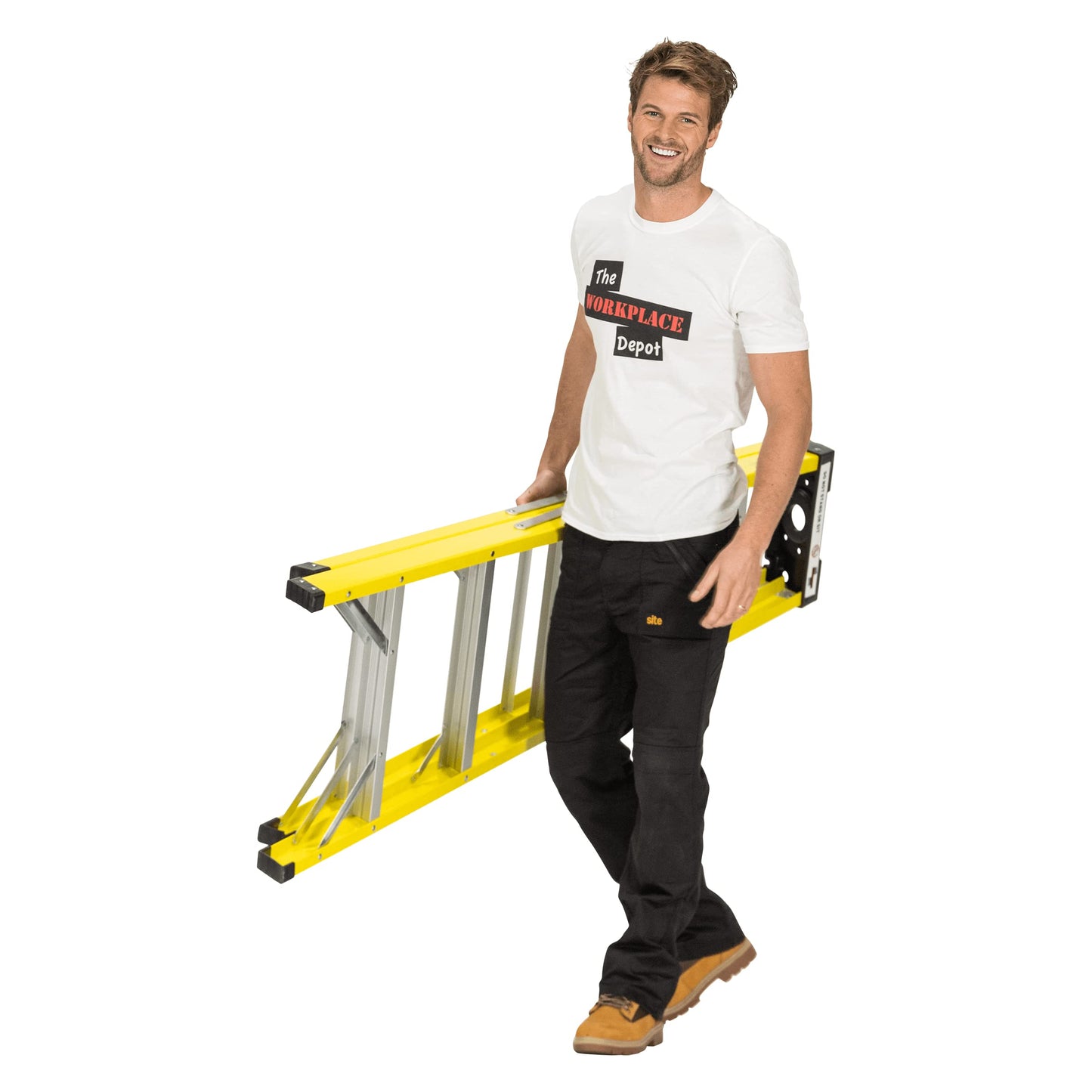 6 Tread Small Fibreglass Step Ladder, Heavy Duty EN131, Weather Proof Stepladder for Painting, Decorating & Electricians