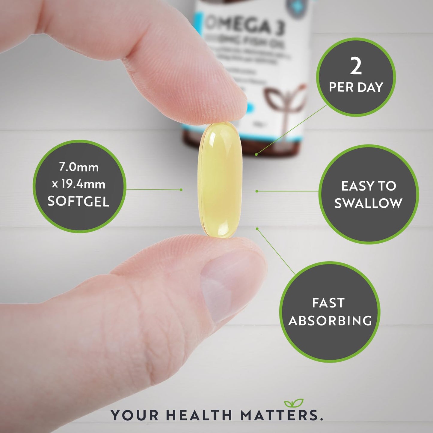 - Omega 3 - 240 Softgel Capsules of Sustainably Sourced Pure Omega 3 Fish Oil -