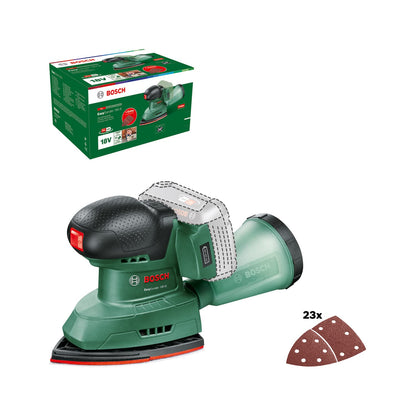 Bosch Home and Garden Cordless Multi Sander EasySander 18V-8 (Without Battery; 18 Volt System; for DIY Woodworking; 3X Sanding Sheets; 20x Sanding Papers; in Carton Packaging) – Amazon Edition
