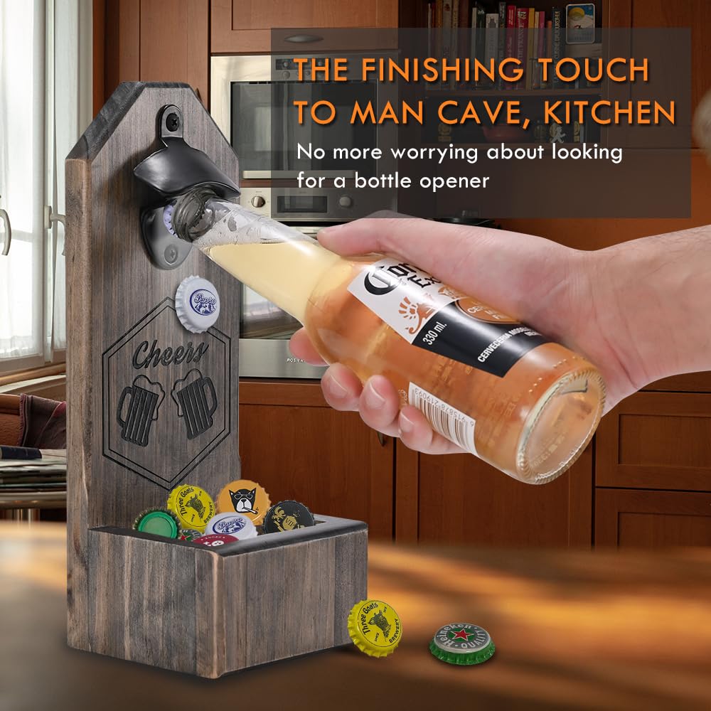 - Unique Christmas Birthday Gifts for Men, Beer Bottle Opener Wall Mounted, Beer Gifts for Men -