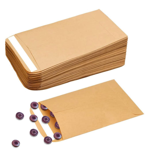 50 Pcs Small Envelopes,2.4 * 3.9 inch Brown Envelopes,Self Seal Money Envelopes,Small Envelopes for Money Seed Packing Storing Small Items Wages Notes Beads Envelopes