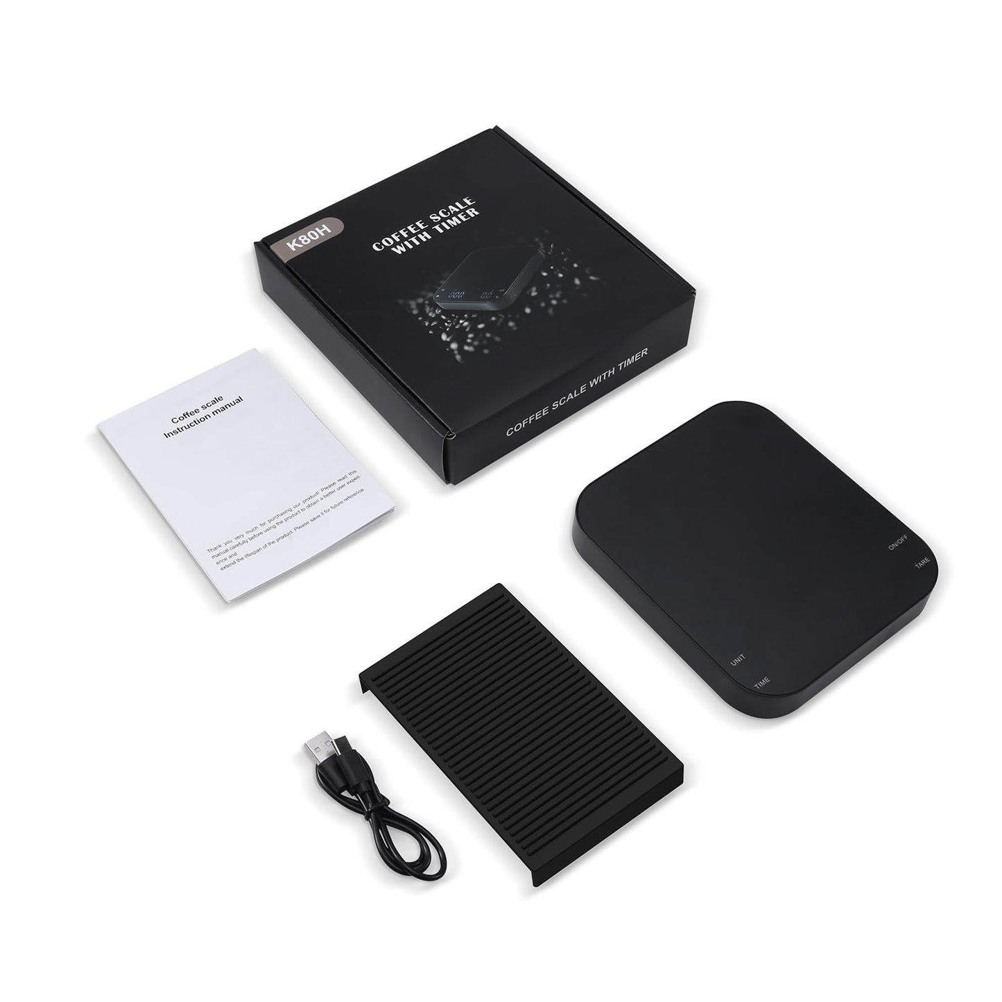Ankilo Coffee Scales, 3 kg/0.1 g Digital Kitchen Coffee Scales with Timer High Precision Sensor, USB Rechargeable LED High Display Espresso Scale Compatible with Various Brewing Methods