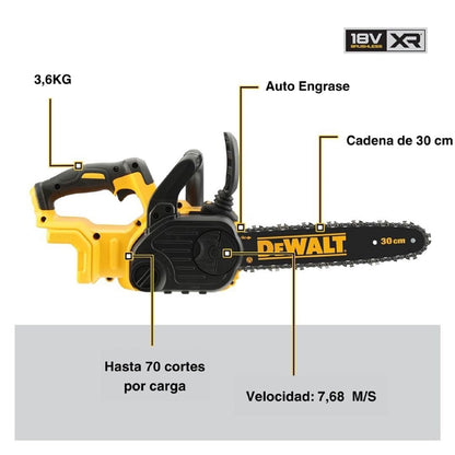 DEWALT DCM565N-XJ 18V XR Brushless 30cm Chainsaw