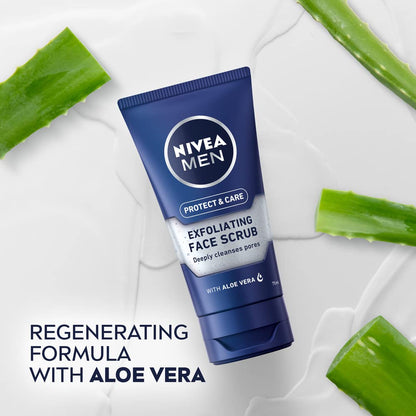 - NIVEA MEN Protect & Care Exfoliating Face Scrub | (75ml) | Invigorating Men's Face Cleanser -