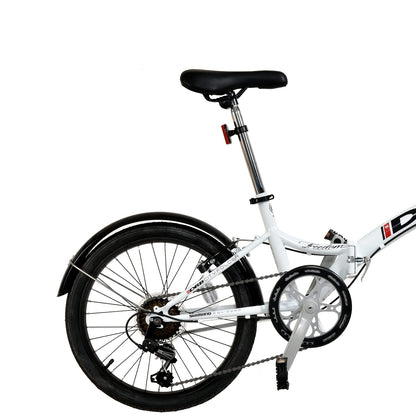 Dallingridge Freedom Folding Commuter Bicycle, 20" Wheel, 6 Speed - White/Black
