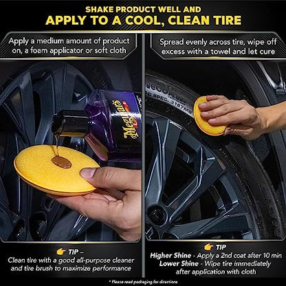 - Meguiar's G7516EU Endurance Long Lasting High Gloss Black Tire Gel -
