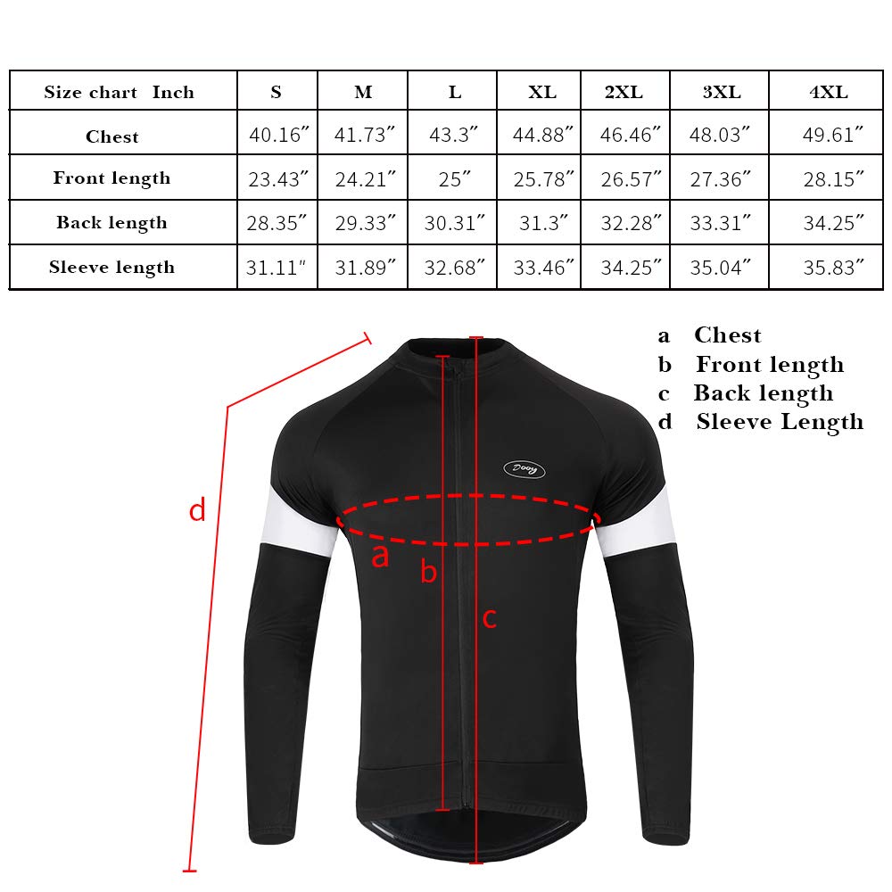 - Dooy Men's Cycling Bike Jersey | Long Sleeves Biking Running Shirts | 3+1 Pockets | Breathable Quick Dry -