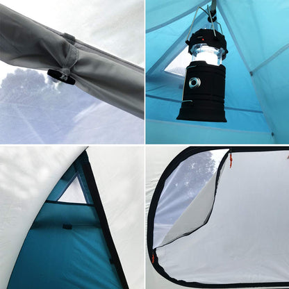 - SAFACUS 3-4 Person Dome Camping Tent | Double layer | Full Waterproof Holiday Family 3 to 4 Man Tent | Blue -