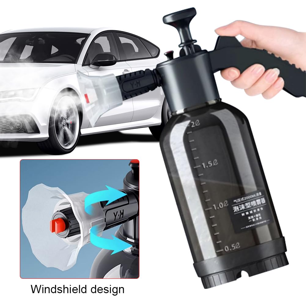- ENCOMAG Snow Foam Pump Sprayer | Car Foam Sprayer | 2L | Hand Pneumatic Foam Cannon -
