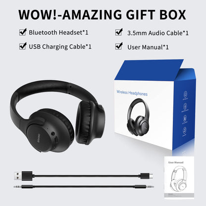 - KVIDIO Bluetooth Headphones | Over Ear | 65 Hours Playtime Wireless Headphones -
