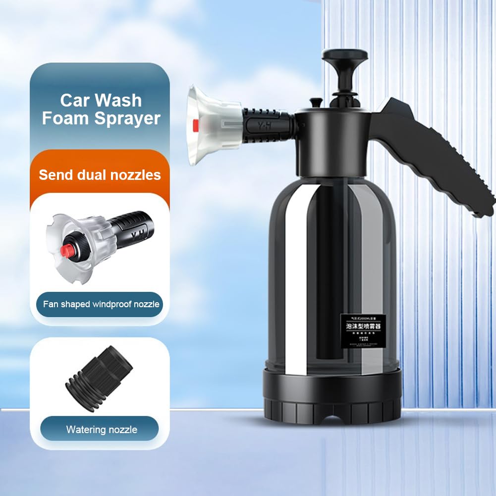 - ENCOMAG Snow Foam Pump Sprayer | Car Foam Sprayer | 2L | Hand Pneumatic Foam Cannon -
