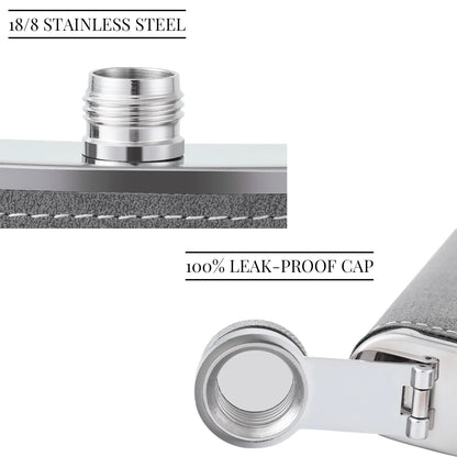 - Personalised Hip Flask for Men| Customised PU Leather Flask -