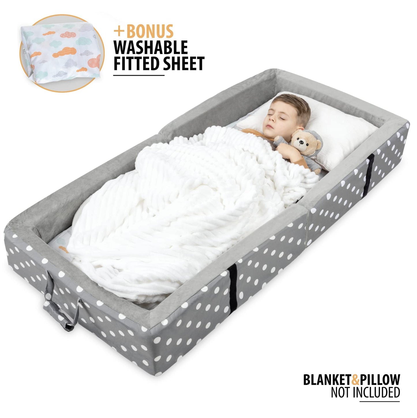 - Milliard Portable Toddler Bumper Bed | Folds for Travel -
