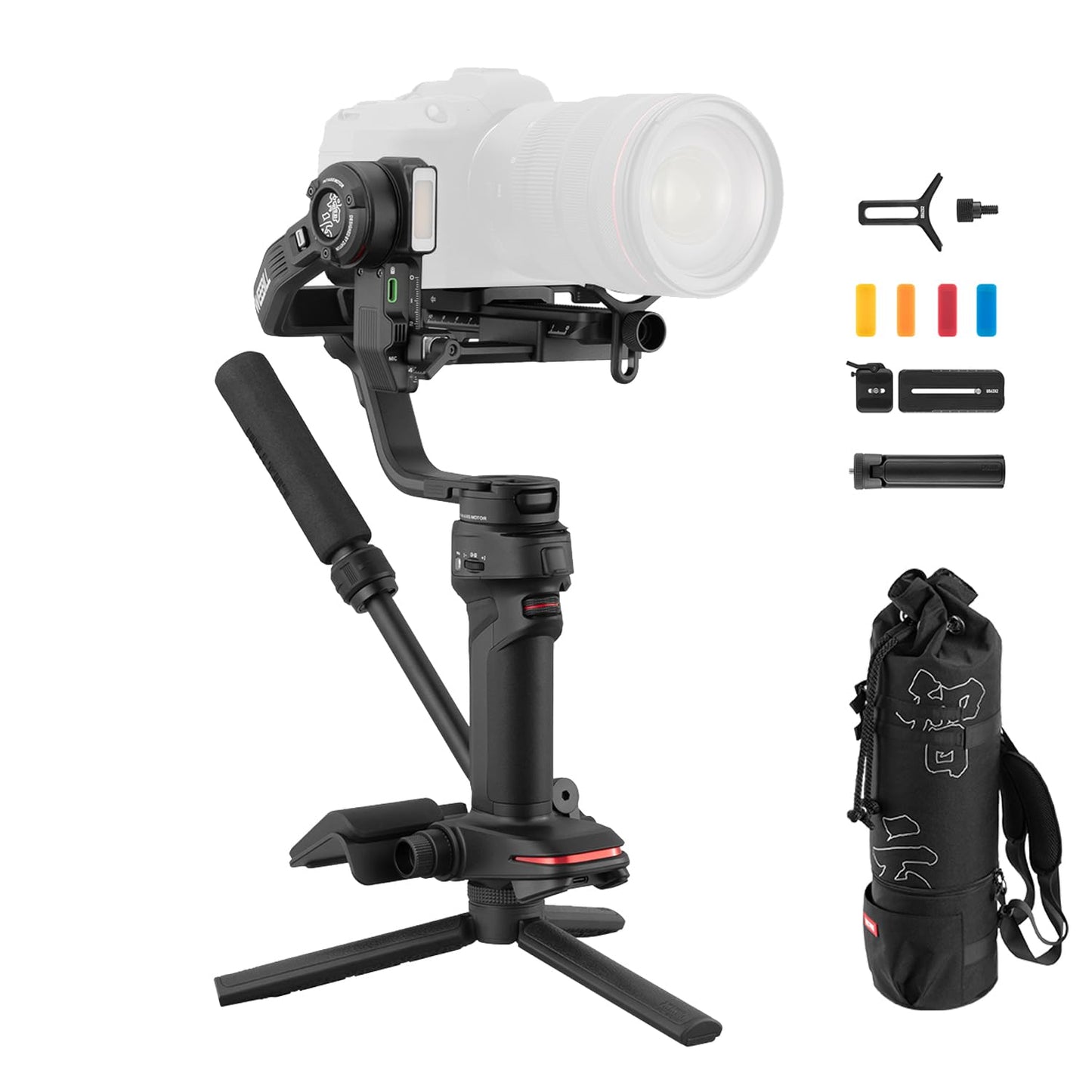 - ZHIYUN Weebill 3 Combo [Official] Gimbal Stabilizer for DSLR & Mirrorless Camera with Sling Mode 2.0, Wrist Rest, Built-in Fill Light, Mic, Backpack, Tripod