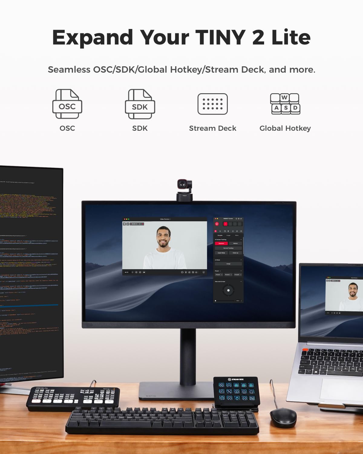 - OBSBOT TINY 2 Lite 4k Webcam | PTZ Webcam with AI-Powered Framing & Autofocus -