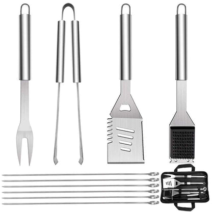 - QH7 10 Pack BBQ Barbecue Tool Set | Stainless Steel Outdoor Barbecue Grill Utensils Set -