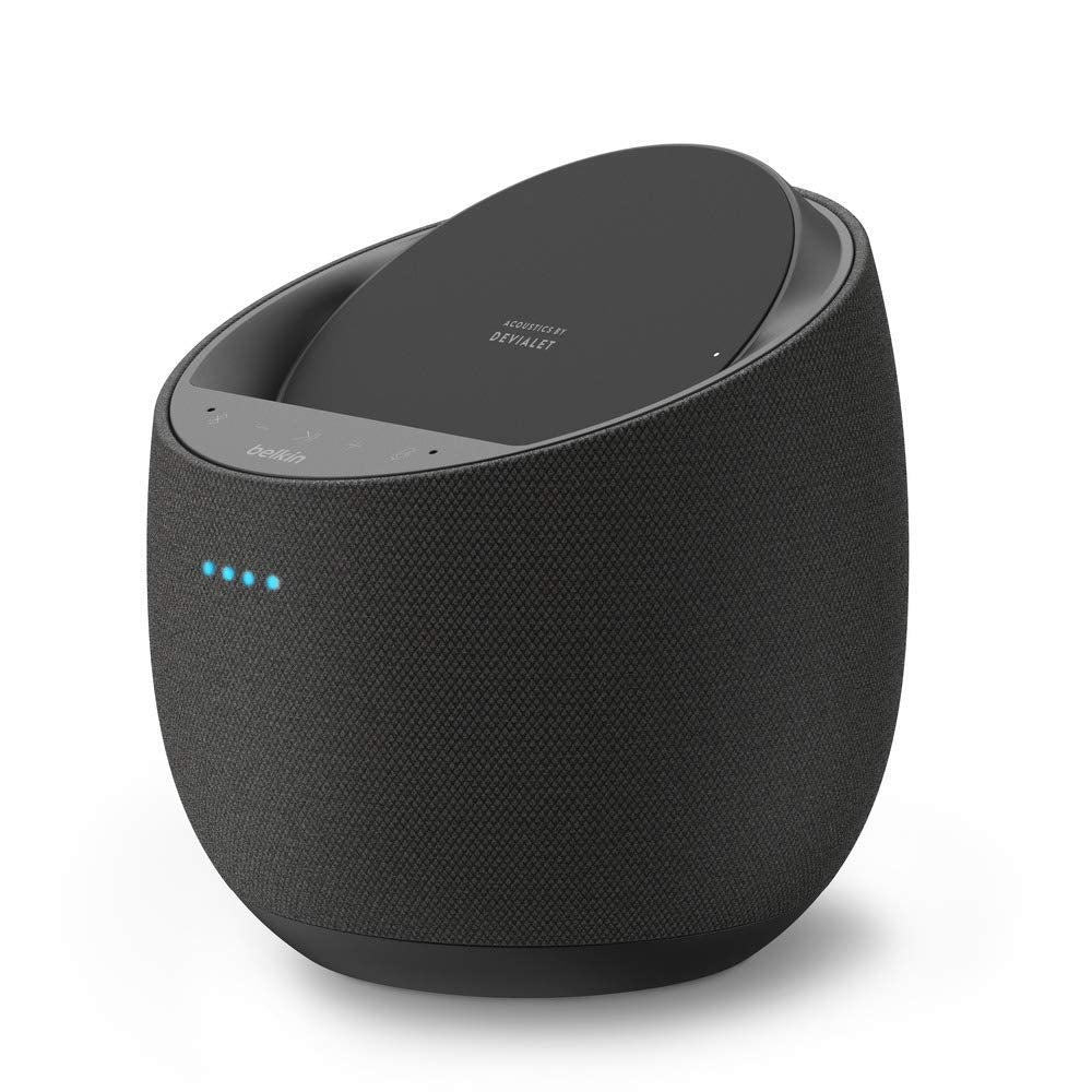 Belkin SoundForm Elite Hi-Fi Smart Speaker + Wireless (Voice-Controlled Bluetooth Speaker, Amazon Charger Alexa Speaker, Sound Technology by Devialet, AirPlay2 Enabled) - Black