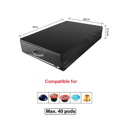 - SYSYLY | Coffee Pod Holder | Coffe Pod Storage | Compatible with Lavazza Mio,Nespreso Vertuo,Tchibo Cafissimo Capsules | 40 Pod Capsule Holder -