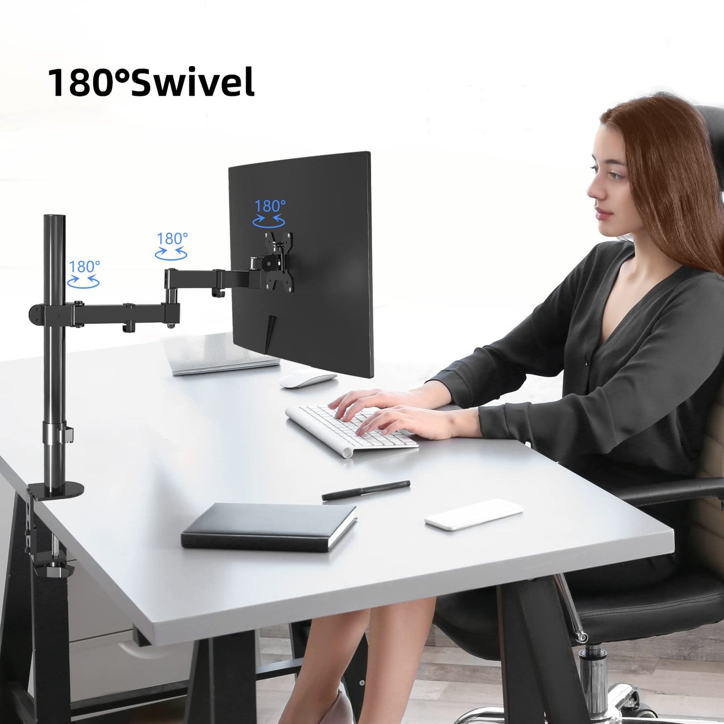 - Single Monitor Arm Desk Mount | Max. Load 10kg | Adjustable Mount | Tilt Swivel Rotation -