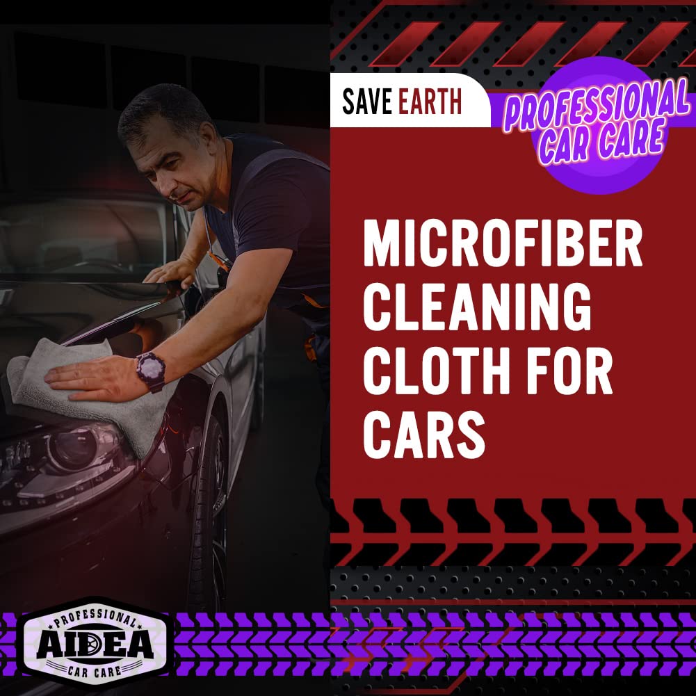 AIDEA Microfibre Cloth 24 Pack-Premium All-Purpose Cleaning Cloths for Cars-Soft & Absorbent Lint Free Streak Free Wash Cloth for House, Kitchen, Windows,30X40CM