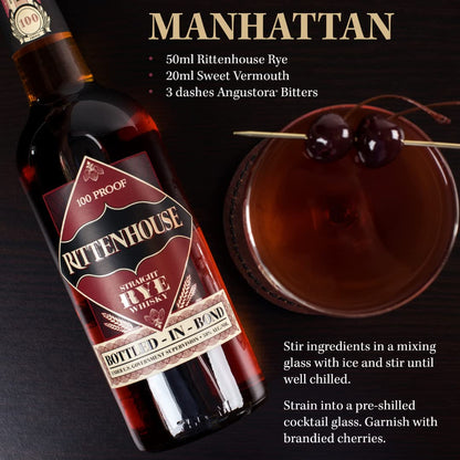 - Rittenhouse Straight Rye Whisky | Bottled-In-Bond | 70cl | 50% ABV -