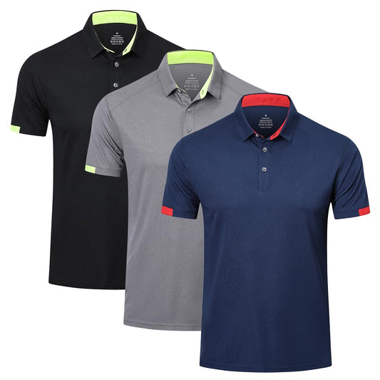 - HUAKANG 3 Pack | Mens Polo Shirts | Short Sleeve Breathable Quick Dry Golf Polo Shirts -