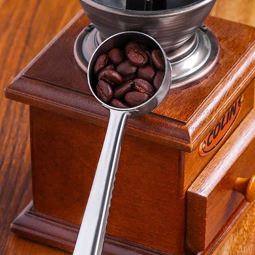 7Inch Coffee Scoop with Bag Clip,Coffee Spoon Measuring,for Ground Coffee and Beans,Stainless Steel