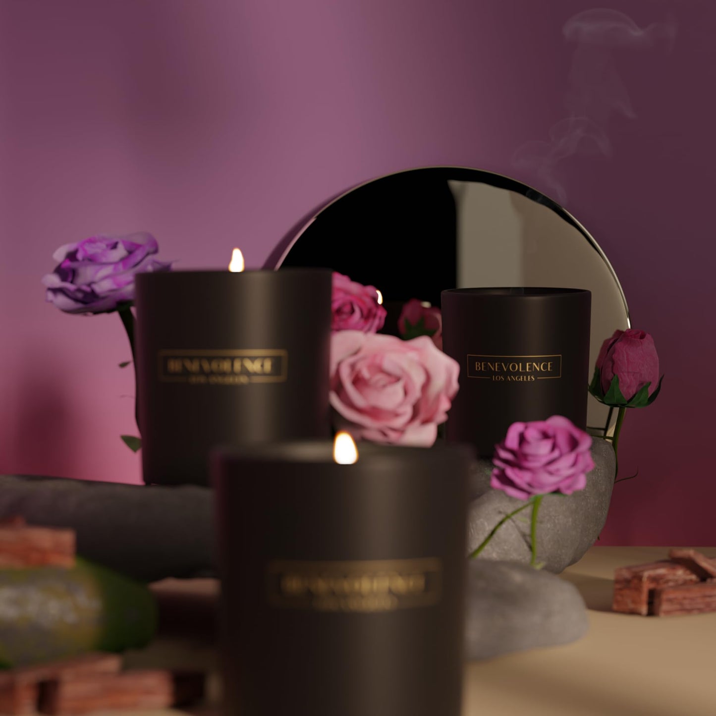 - Premium Rose & Sandalwood Hand Poured Scented Candles, 227 g | 45 Hour Burn | Long Lasting | Highly Scented -