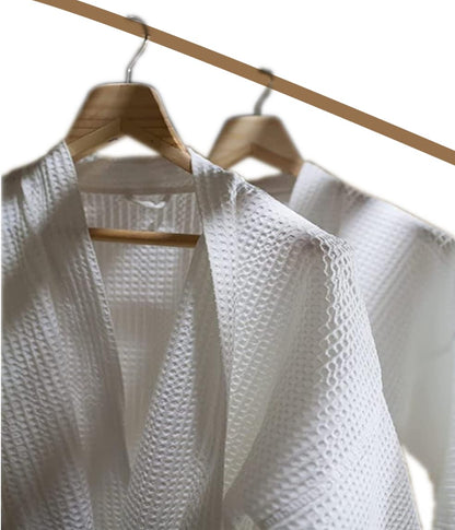 A & B TRADERS Lightweight Cotton Summer Unisex Waffle Spa Bathrobe One Size