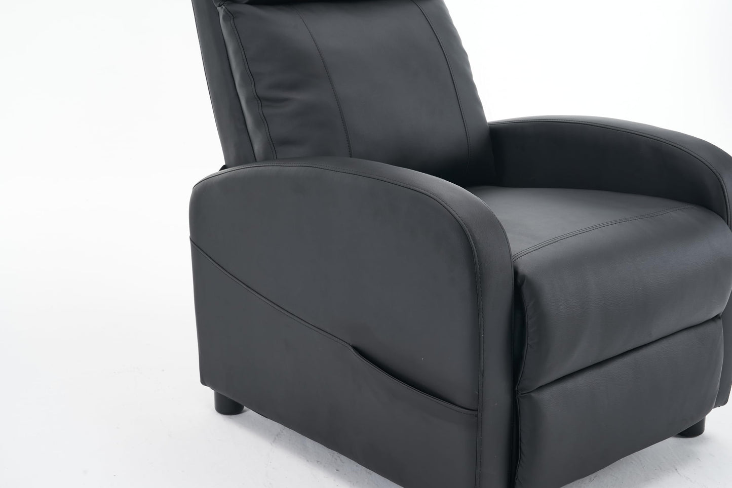 - Requena Recliner Armchair | PU Leather | Sofa Lounge With Leg Rest and Reclining Functions | Black -