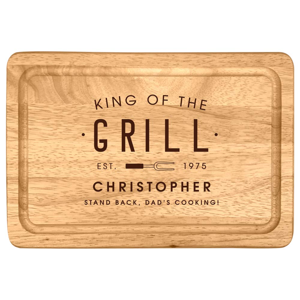 - eBuyGB King of The Grill Rectangle Chopping Board | Personalised Cutting Board | Meat Serving Board -