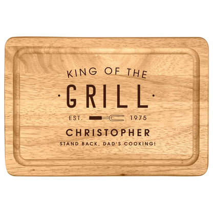 - eBuyGB King of The Grill Rectangle Chopping Board | Personalised Cutting Board | Meat Serving Board -