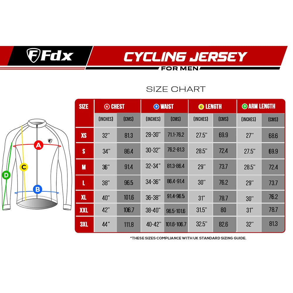 - FDX Men’s Thermodream Winter Cycling Jersey Long Sleeve | Water Resistant | Windproof -