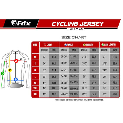 - FDX Men’s Thermodream Winter Cycling Jersey Long Sleeve | Water Resistant | Windproof -