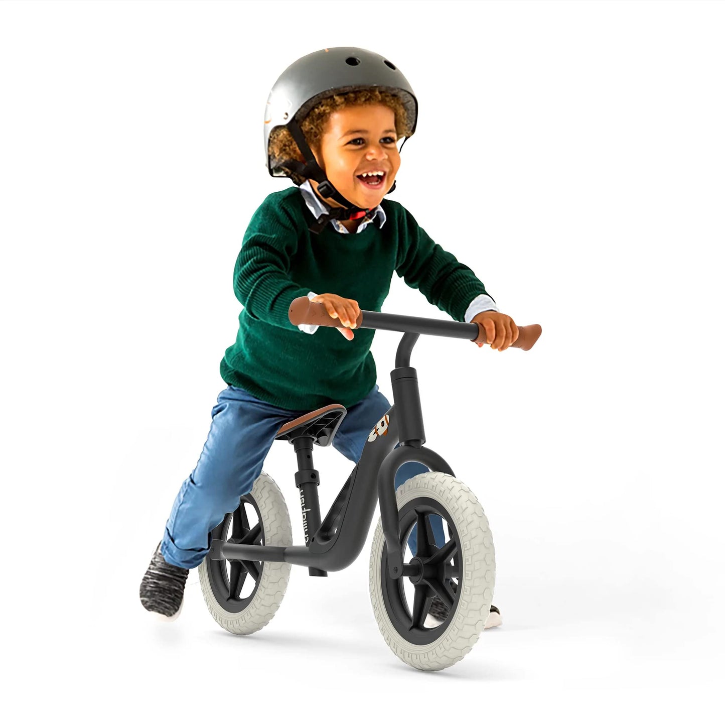 Chillafish Lightweight Kids' Balance Bike - Black | Adjustable Seat & Handlebar Balance Bike with Puncture-Proof Wheels, a Carry Handle & Custom Moulded Seat for Toddlers | Ages 18 Months to 4 Years
