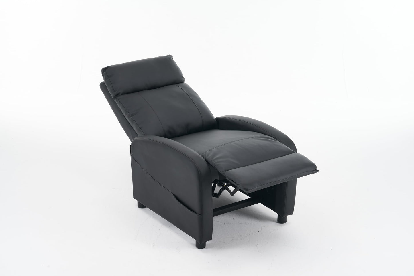 - Requena Recliner Armchair | PU Leather | Sofa Lounge With Leg Rest and Reclining Functions | Black -