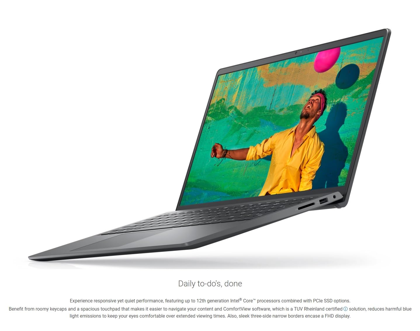 DELL 2024 Inspiron 15 Laptop, with Microsoft Office 365, 15.6" 1920x1080 FHD, Intel i3-1215U up to 4.40GHz (Beats N4020), 16GB RAM,1TB PCIe SSD,Windows 11 Home, Carbon Black