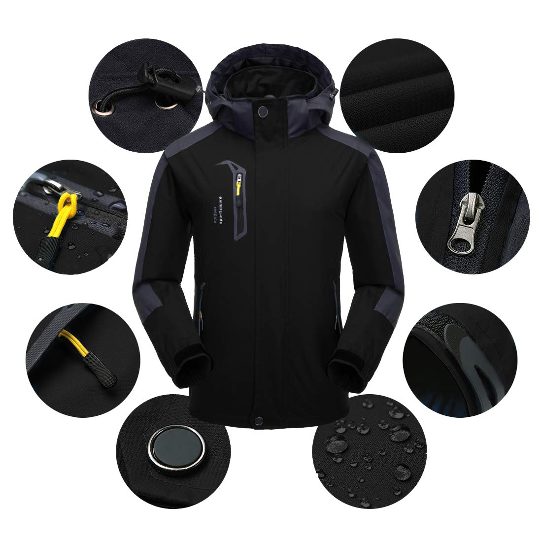- Naudamp Men's Outdoor Waterproof Jacket | Lightweight Softshell Rain Coat -