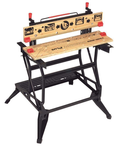 BLACK+DECKER Workmate Plus, Work Bench Tool Stand Saw Horse , Dual Height with Heavy Duty Steel Frame, WM825