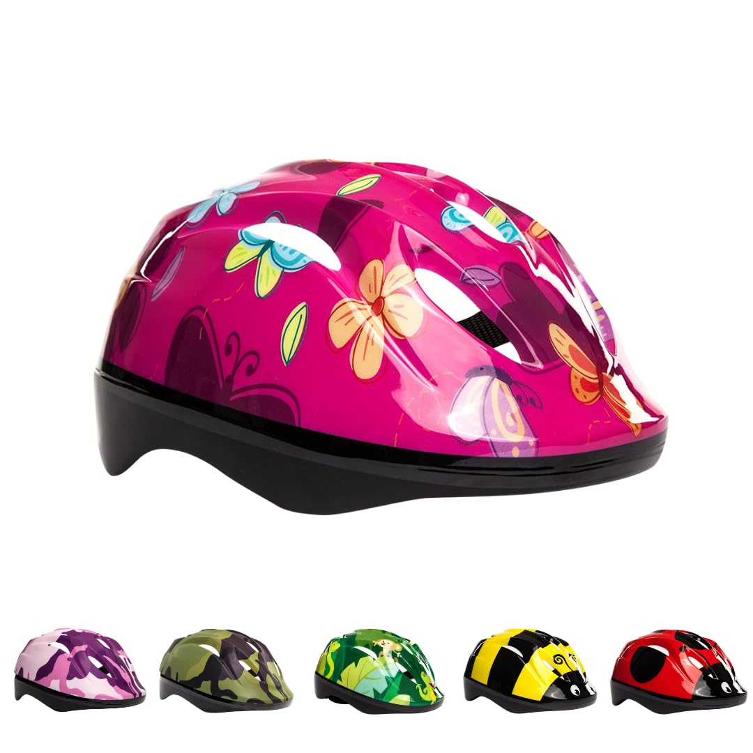 3StyleScooters SafetyMax - Kids Safety Bike Helmet - For Roller Skating/Skateboarding - For Kids Aged 3+ - EN1078 Safety Standard Approved - 2 Year UK Warranty Scooter Helmets - Butterfly