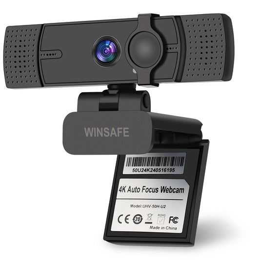 - WINSAFE Webcam 4K, Ultra HD Video Calling