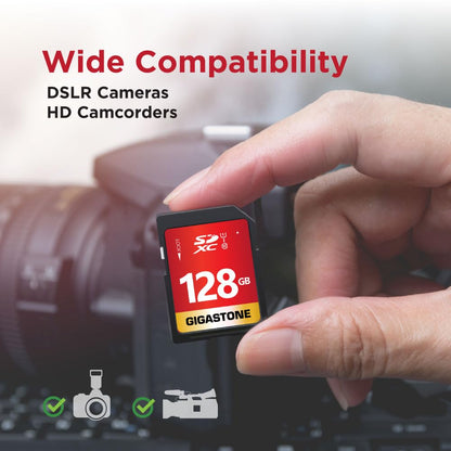 - Gigastone 128GB 2-Pack SD Card | UHS-I U1 Class 10 SDXC Memory Card | Full HD Video -