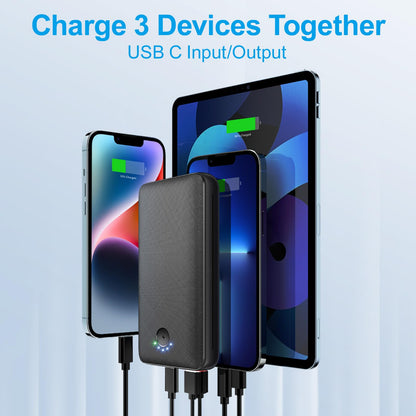 - Power Bank 27000mAh Powerbank | Fast Charging 22.5W QC 3.0 Portable Charger | Outputs Inputs Flashlight USB C Battery Pack -