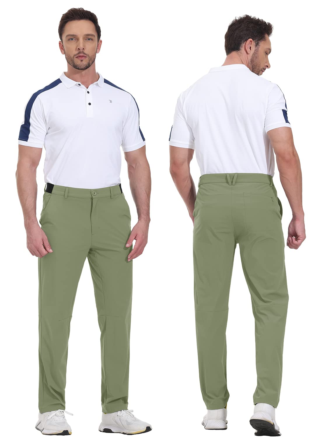 - donhobo Men's Stretch Golf Pants | Men's Outdoor Trousers | Lightweight Quick Dry Elastic Waist Casual Hiking Pants -