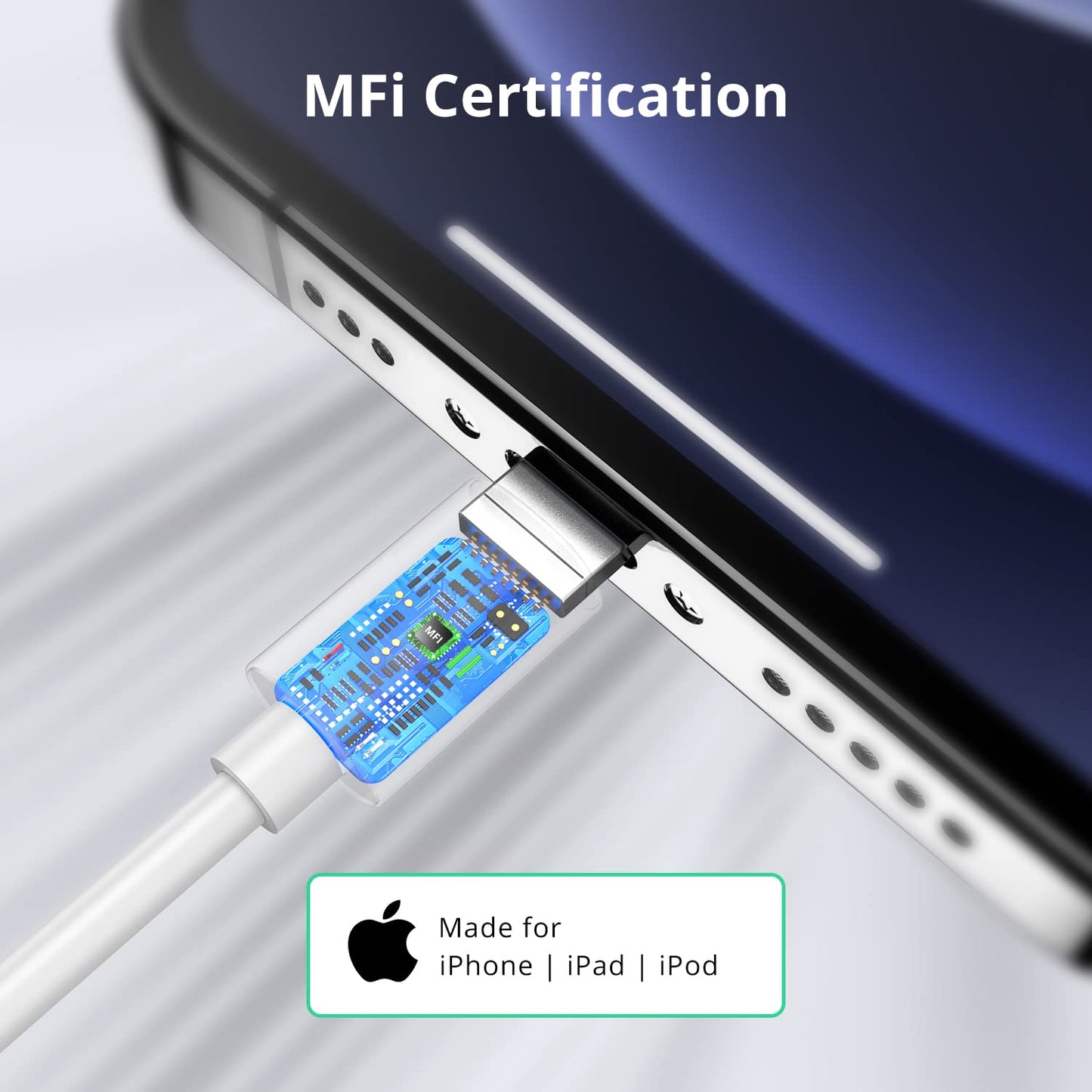 2Pack 1.8M Charger Cable [Apple MFi Certified] 6 Foot, 2.4A Lightning to USB Fast Charging Lead for iPhone 14 13 12 11 Pro Max XS XR X 8 7 6 Plus 5, iPad and iPod