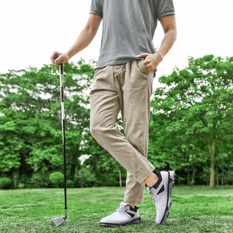 - KESCOO Waterproof Golf Shoes | Men Professional Spiked Golf Footwear | Lightweight Outdoor Comfortable Golf Training Sneakers -