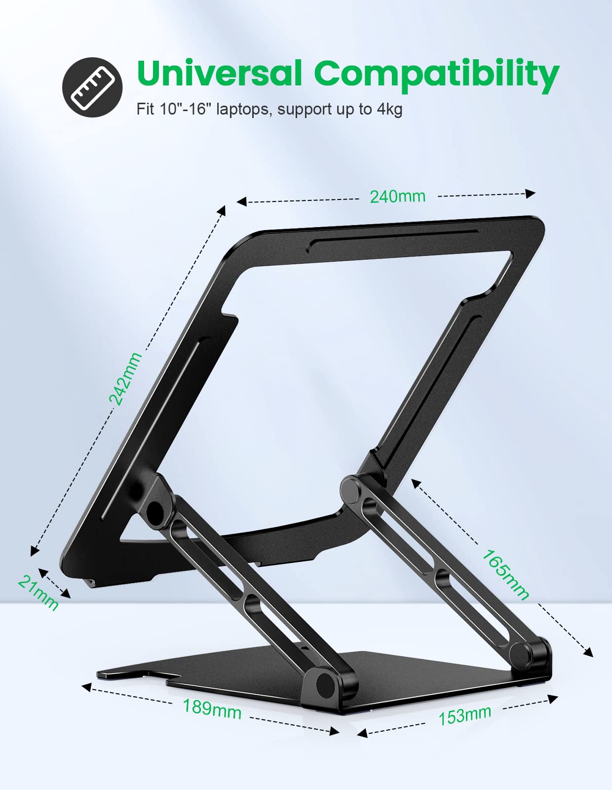 - Glangeh Laptop Stand | Aluminum Sturdy, Laptop Riser For Desk | Adjustable Heights/Angles -