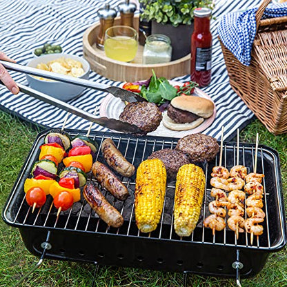 - George Foreman | On-The-Go Portable Charcoal BBQ | Sturdy Foldable Legs -