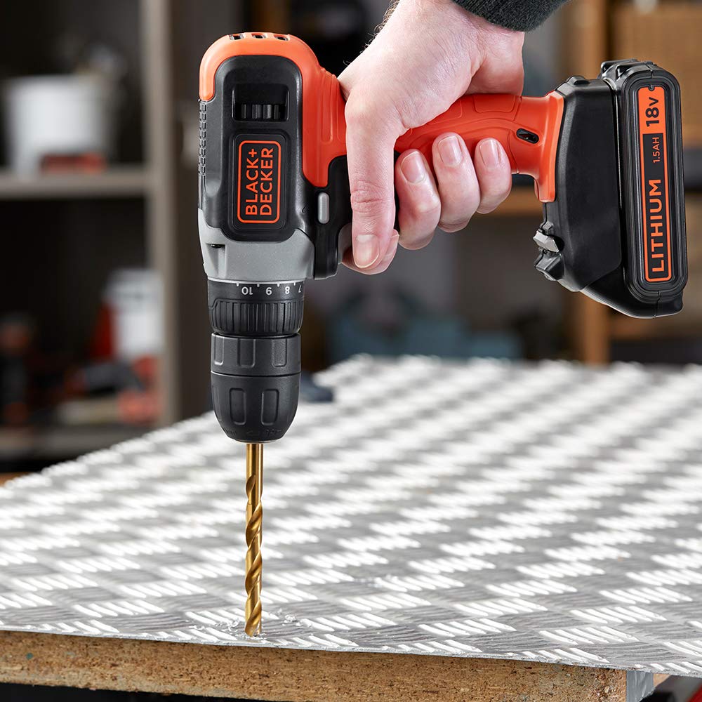 Black+Decker 18V Lithium-Ion Drill Driver with A 1.5Ah Battery