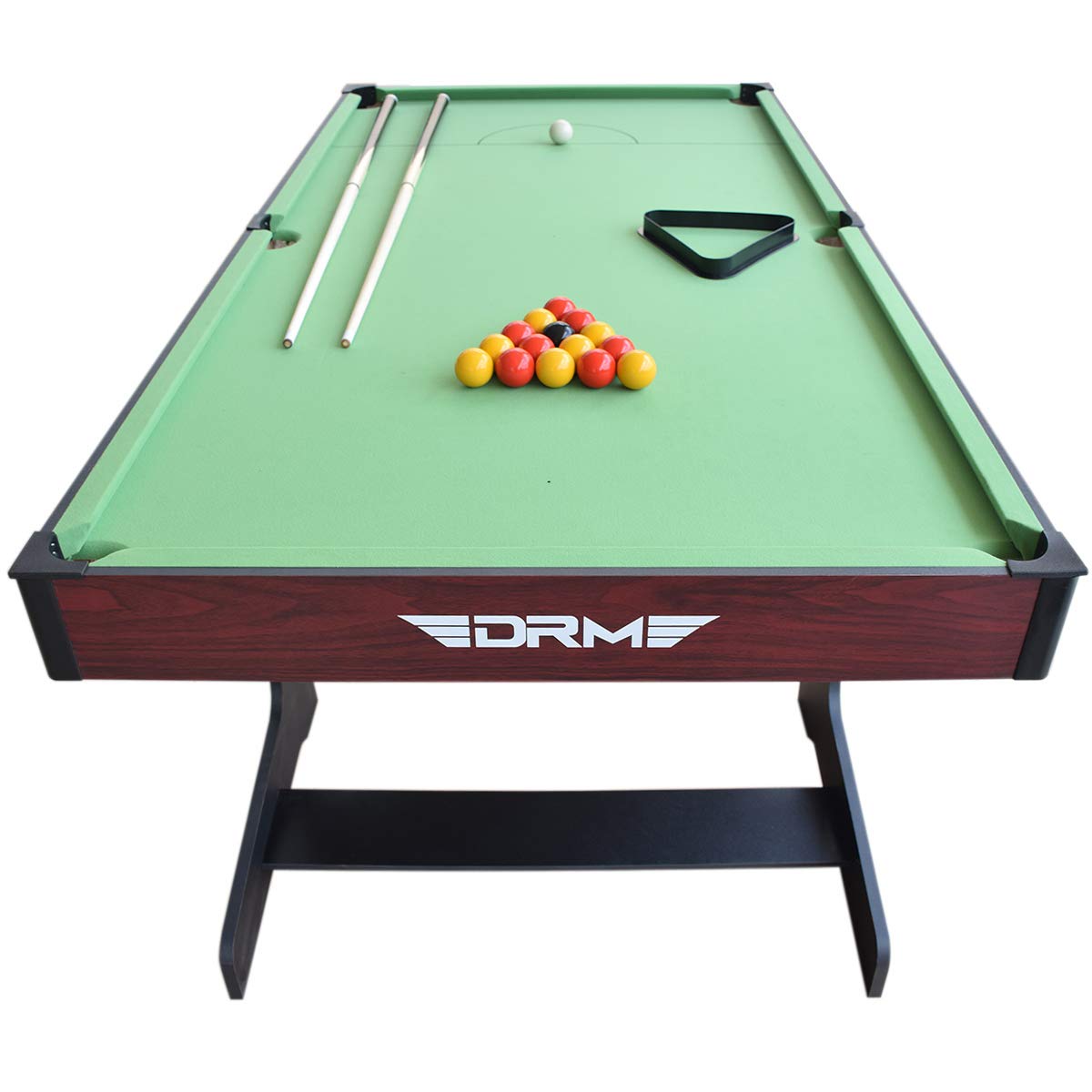 ALPIKA 6FT Folding Snooker Table Pool Table Set Steady Space Saving Billiards Table with All accessories, Great for Kids and Adults